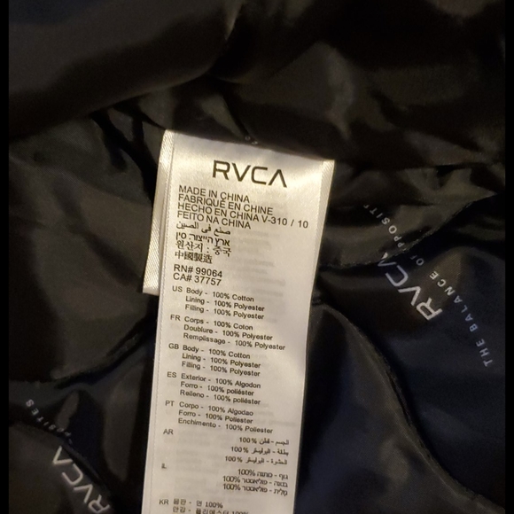 Mens Rvca Hooded Bomber Jacket - Picture 7 of 7